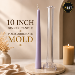 10 Inch Dinner Candle Polycarbonate Mold | Reusable Candle Making Mould