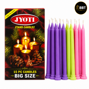 Jyoti Normal Stand Candle – 15Pc Pack Big | Decorative Festive Candles for Diwali & Home Décor