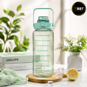 2 Litre Motivational Water Bottle - Multicolor | Leakproof Time Marker Sports Water Bottle