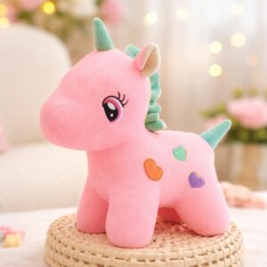 Pink Unicorn Soft Toy – 25CM | Cute Plush Stuffed Toy for Kids