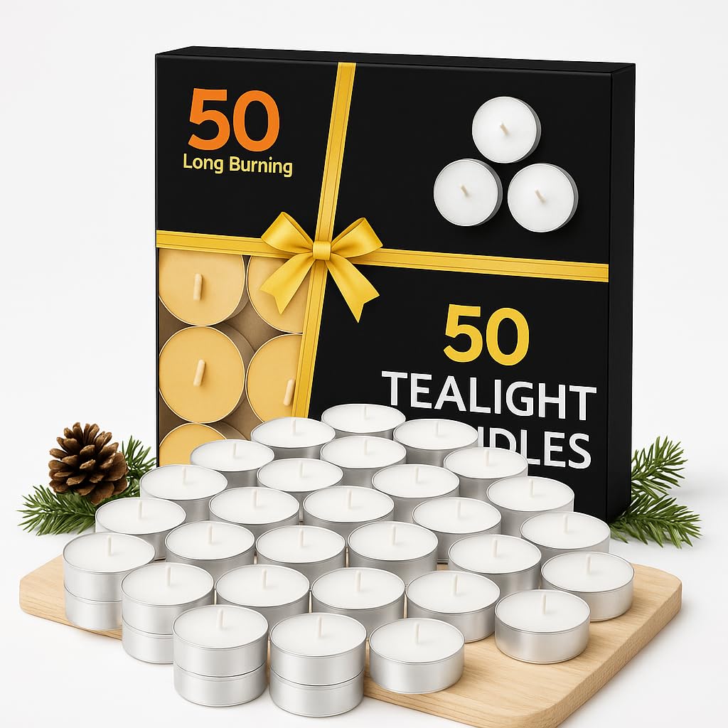 Tealight Candle 50PCS – 6GM | Smokeless Decorative Tea Light Candles