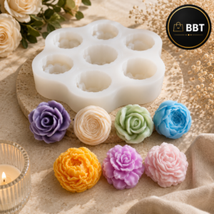 7 in 1 Rose Silicone Candle Mold | DIY Candle Making Reusable Mould