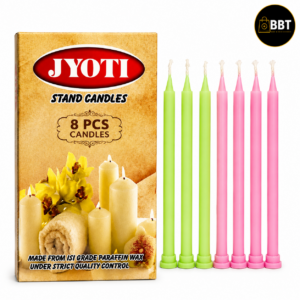 Jyoti Normal Stand Candle – 8Pc Pack | Decorative Festive Candles for Diwali & Home Décor