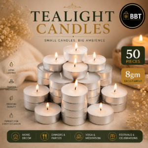 Tealight Candle 50PCS – 8GM | Smokeless Decorative Tea Light Candles