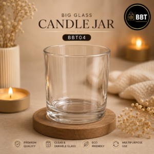 Big Glass Candle Jar | Premium Thick Glass Container for Candle Making BBT04
