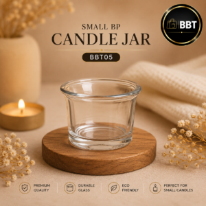 Small BP Candle Jar | Premium Glass Candle Container for DIY & Luxury Scented Candles BBT05