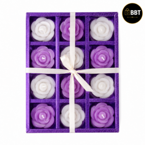 Big Flower Candle – 12Pc Pack | Decorative Floral Candles for Home Décor & Gifting