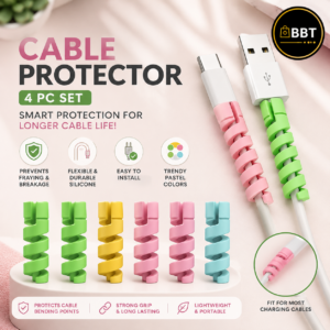 Cable Protector – 4Pc Set | Charger Cable Saver & Wire Protection Cover