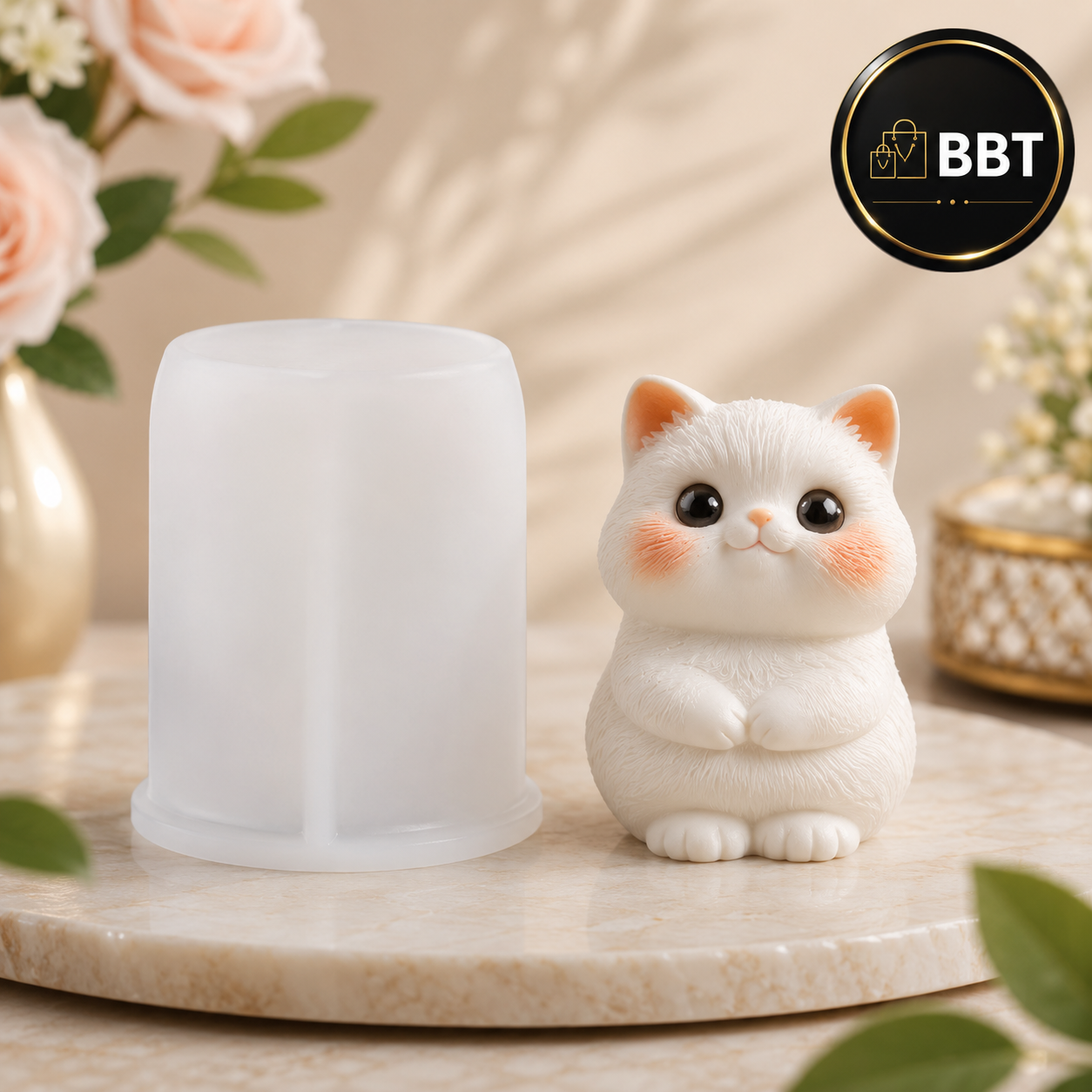 Cute Cat Silicone Candle Mold for DIY Candle Making | Reusable Silicone Mould