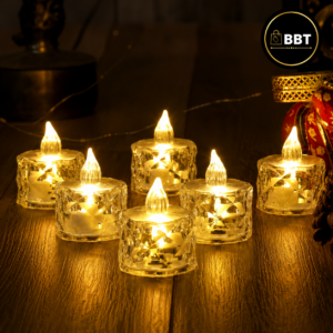 Designer LED Candle Warm White – 12Pc Pack | Flameless Decorative Candles for Home Décor & Events