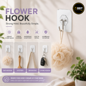 Adhesive Flower Hook | Self-Adhesive Wall Hook for Home Décor & Hanging Decorations