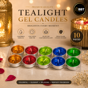 Gel Tealight Candle 10PCS – 6GM | Smokeless Decorative Tea Light Candles