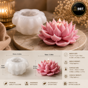 Lotus Silicone Candle Mold for DIY Candle Making | Reusable Silicone Mould