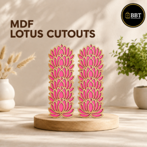 MDF Lotus Cutouts 4inch - Multicolor | Wooden Lotus Shape Craft Cutouts for DIY Decoration & Art Projects
