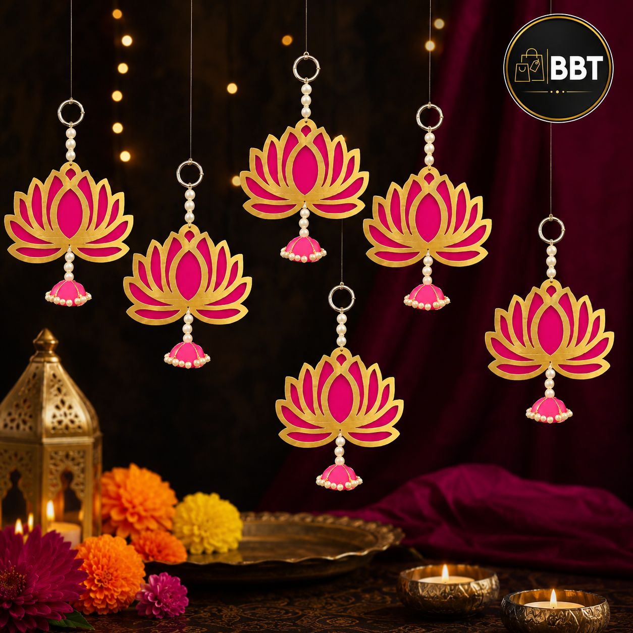 Lotus Hanging with Cap | Decorative Lotus Hanging for Home, Festive & Wedding Décor
