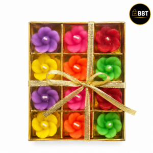 Mini Flower Candle – 12Pc Pack | Decorative Floral Candles for Home Décor & Gifting
