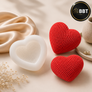Net Heart Silicone Candle Mold for DIY Candle Making | Reusable Silicone Mould