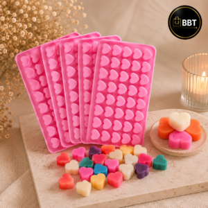 55 Cavity Mini Heart Silicone Candle Mold | DIY Candle Making Reusable Mould