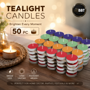 Tealight Candle 50PCS – 6GM (Multicolor) | Smokeless Decorative Tea Light Candles