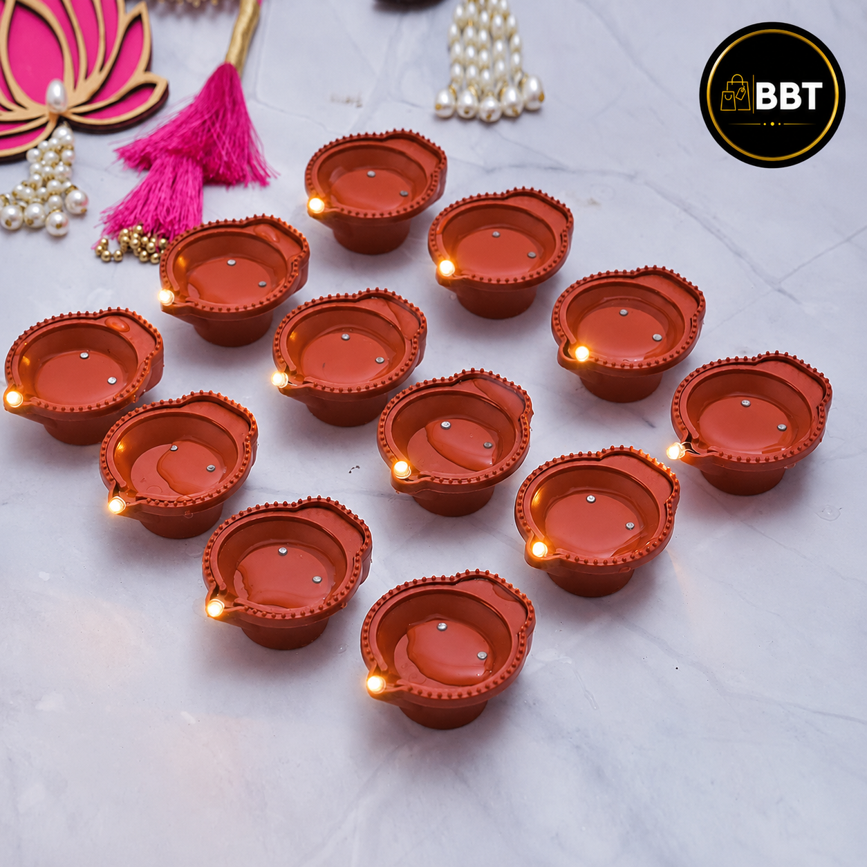 Water Sensor LED Diya Candle – 6Pc Pack | Decorative Flameless Diyas for Diwali, Pooja & Home Décor