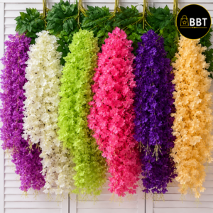 Multicolor Artificial Wisteria Flower - 12pc pack | Decorative Hanging Vine for Home, Wedding & Event Décor