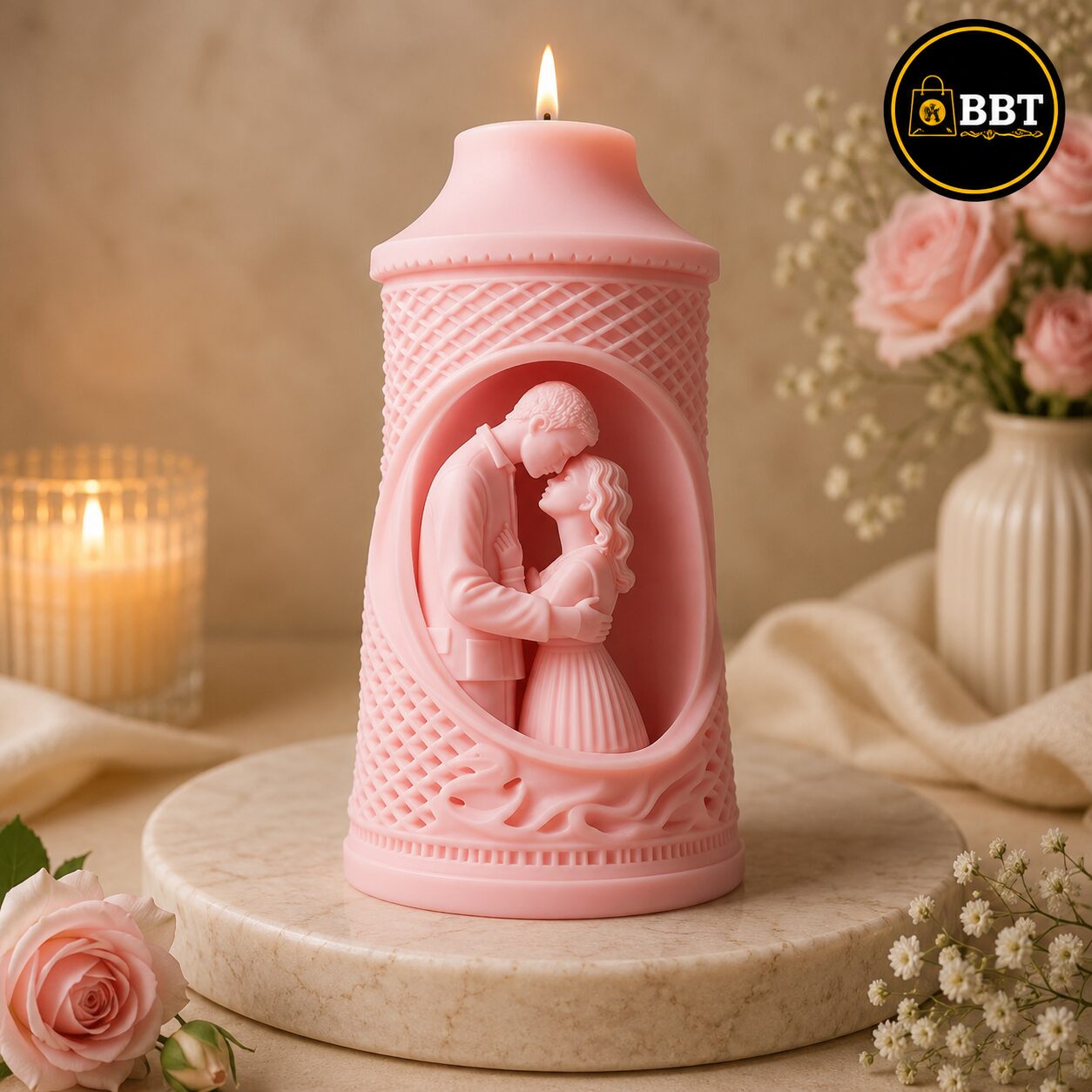 Couple Pillar Silicone Mold | 3D Candle Making Mold