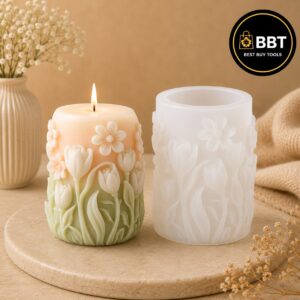 Designer Pillar Flower Silicone Mold | 3D Candle Making Mold