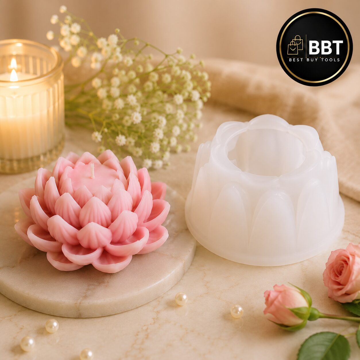 Multi Layer Lotus Silicone Mold | 3D Candle Making Mold