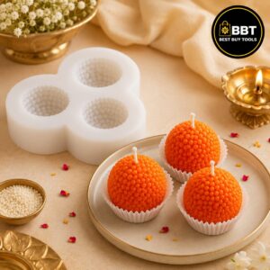 Laddoo Silicone Mold – 3 Cavity For Ganesh Chaturthi/ Diwali| Premium Candle Making Mold - BBM46