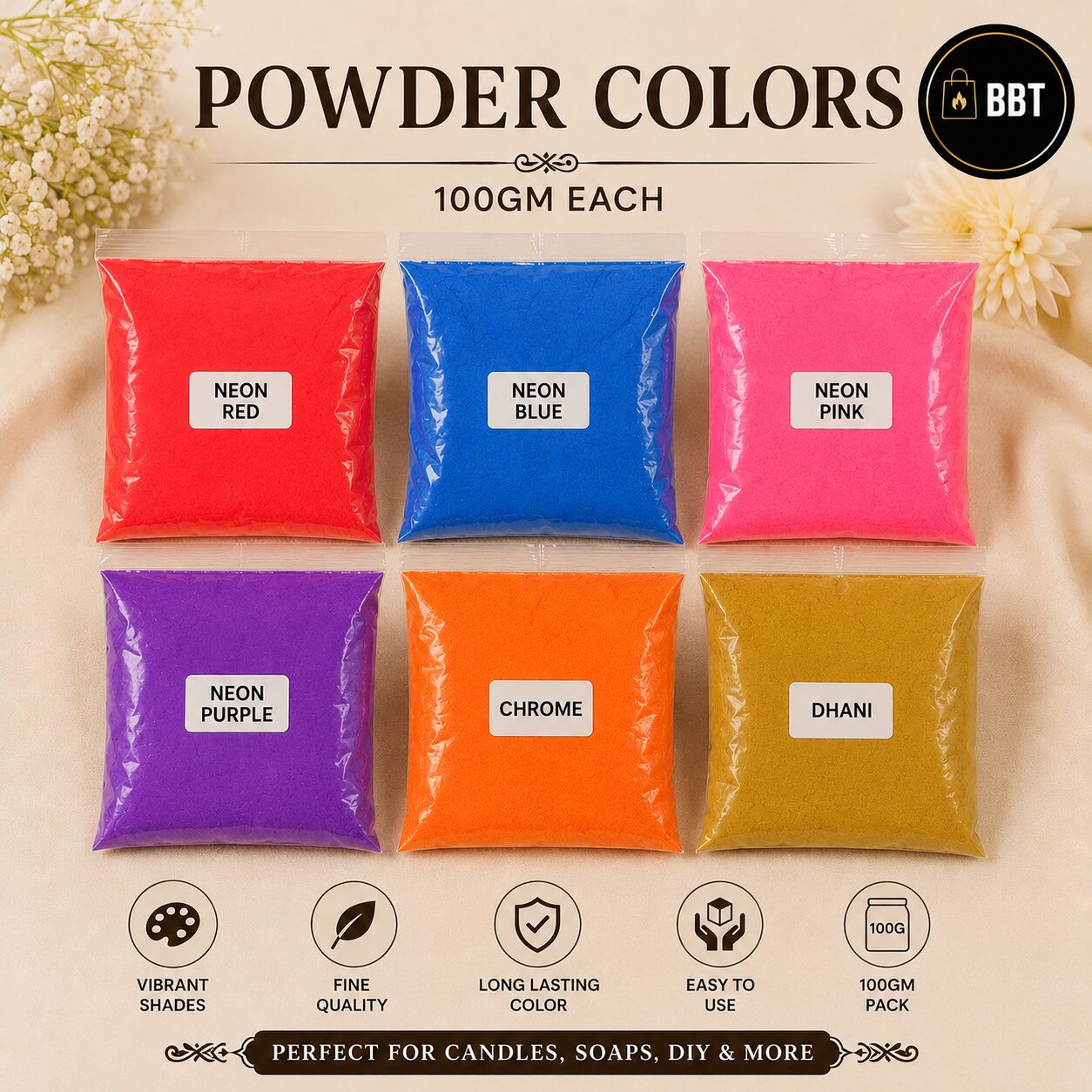 Candle Powder Color – 100gm | Premium Candle Dye for Candle Making